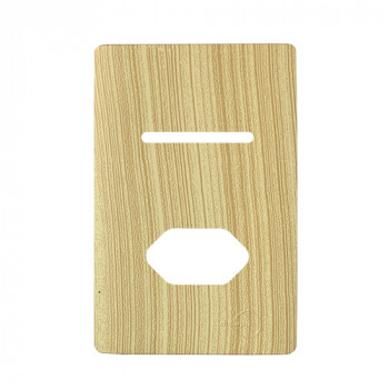 Placa p/ 1 Interruptor + Tomada 4x2 - Novara Maple